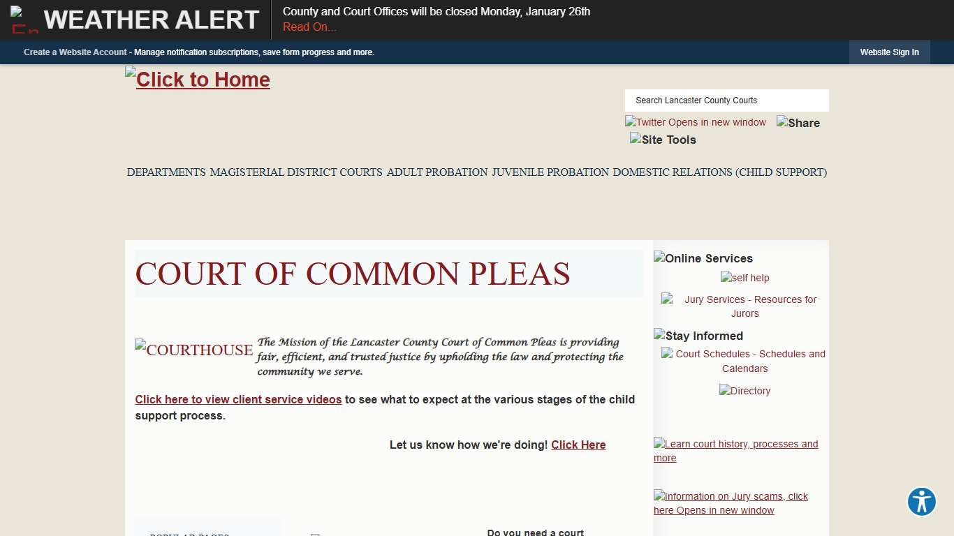 Lancaster County Courts, PA - Official Website Official Website